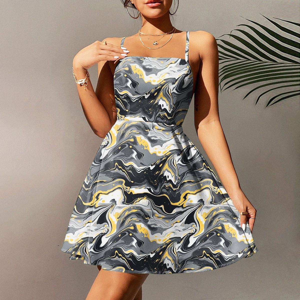Grey And Black Abstract Pattern Digital Print - rarefindfabrics