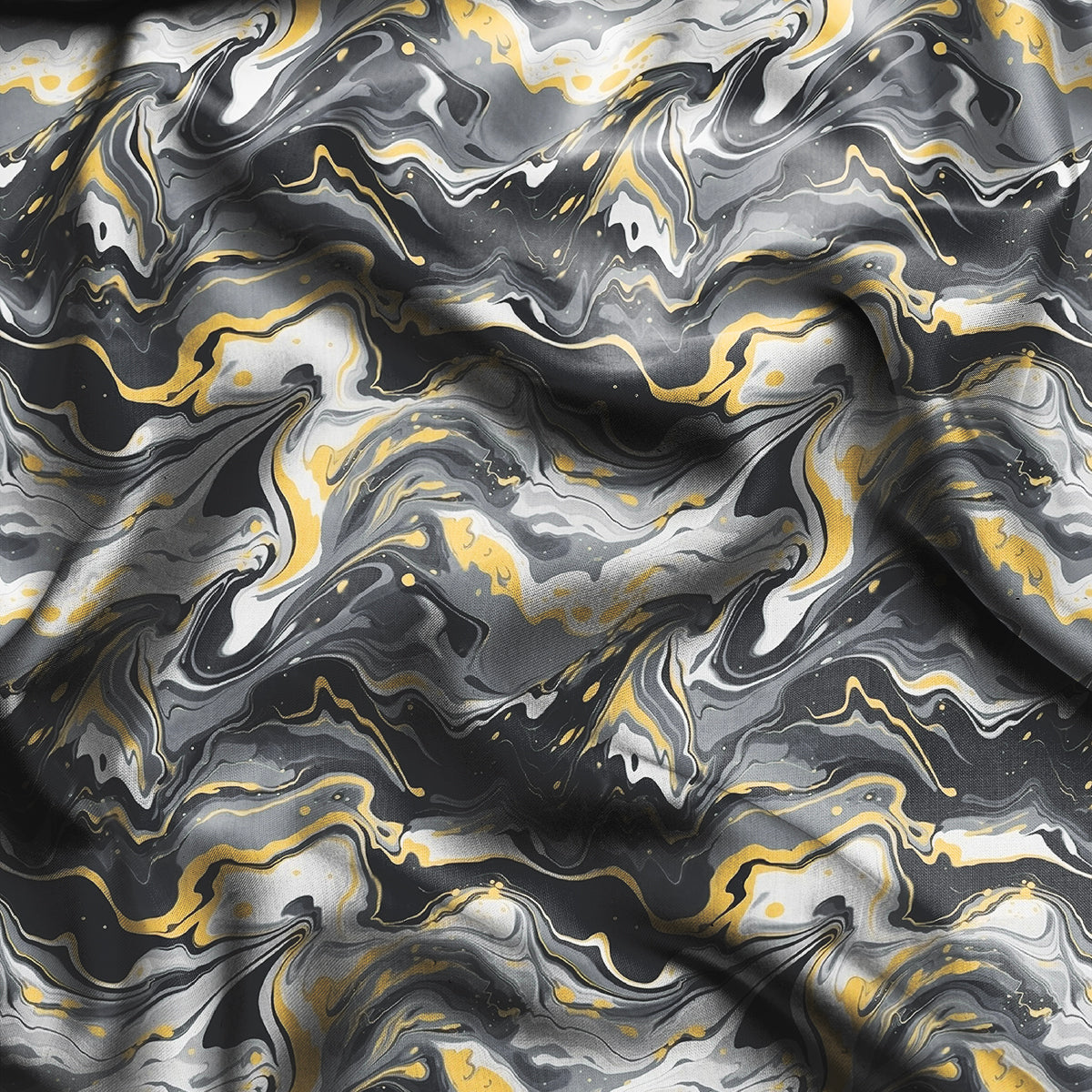 Grey And Black Abstract Pattern Digital Print - rarefindfabrics