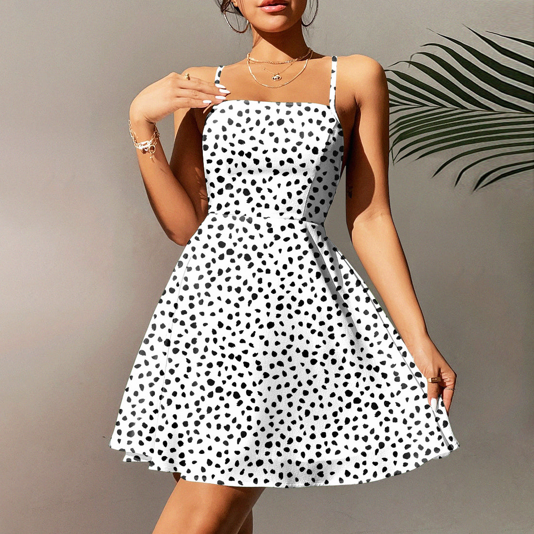 White And Black Polka Dots Digital Print