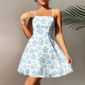 Light Blue Floral Pattern Digital Print - rarefindfabrics
