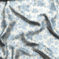 Light Blue Floral Pattern Digital Print - rarefindfabrics