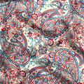 Red & Blue Paisley Seamless Pattern Digital Print - rarefindfabrics