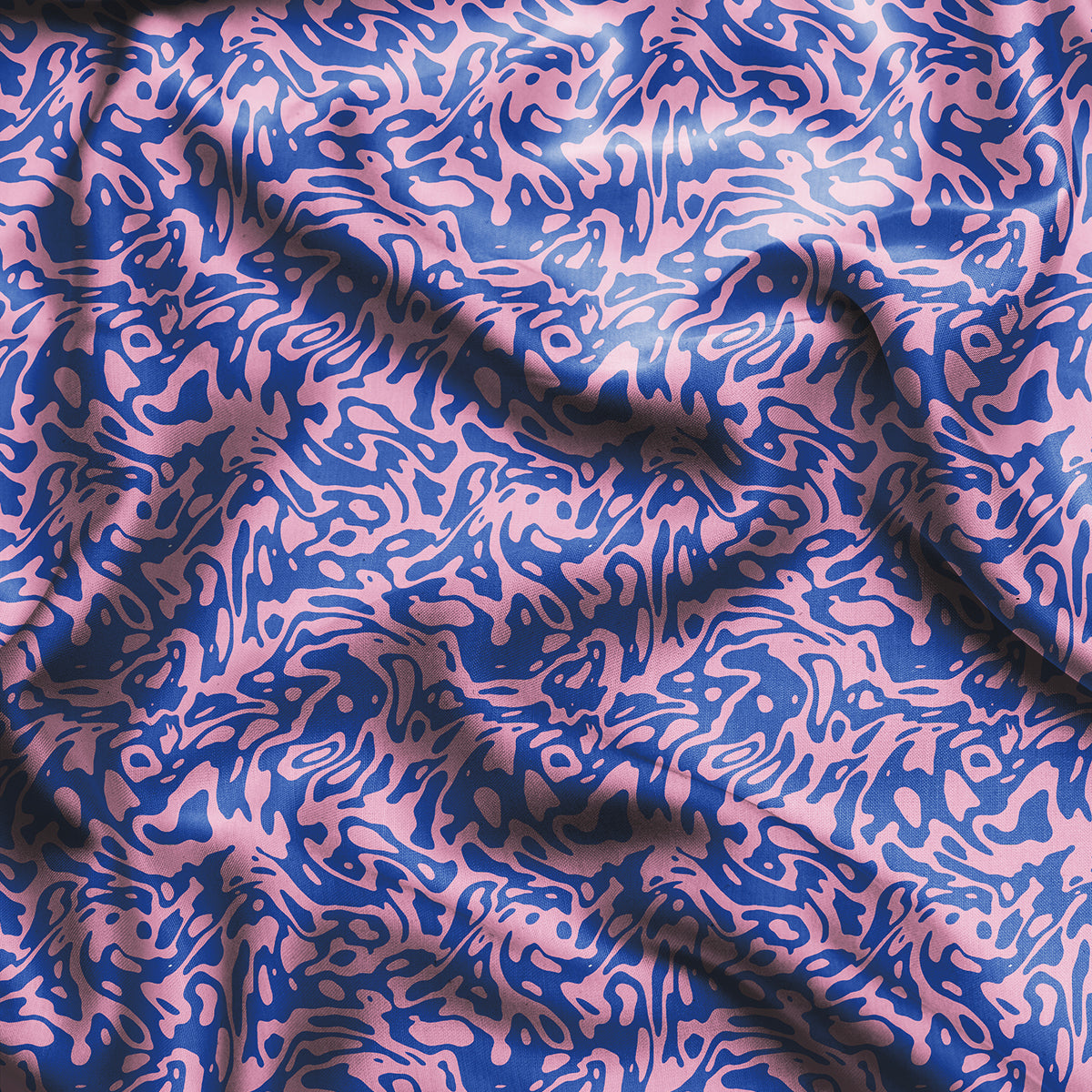 Pink & Blue Background Pattern Digital Print - rarefindfabrics