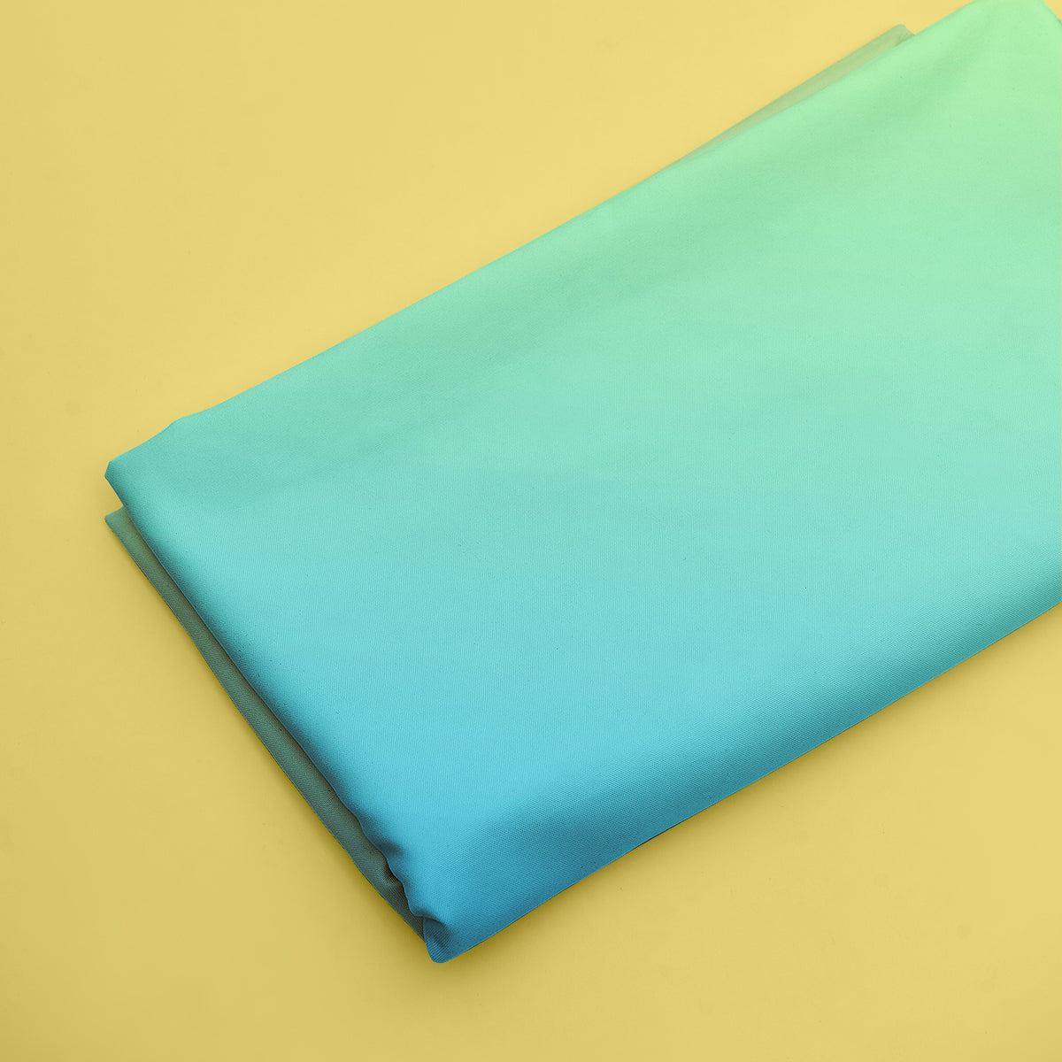 Green & Blue Shaded Ombre Pattern Digital Print - rarefindfabrics