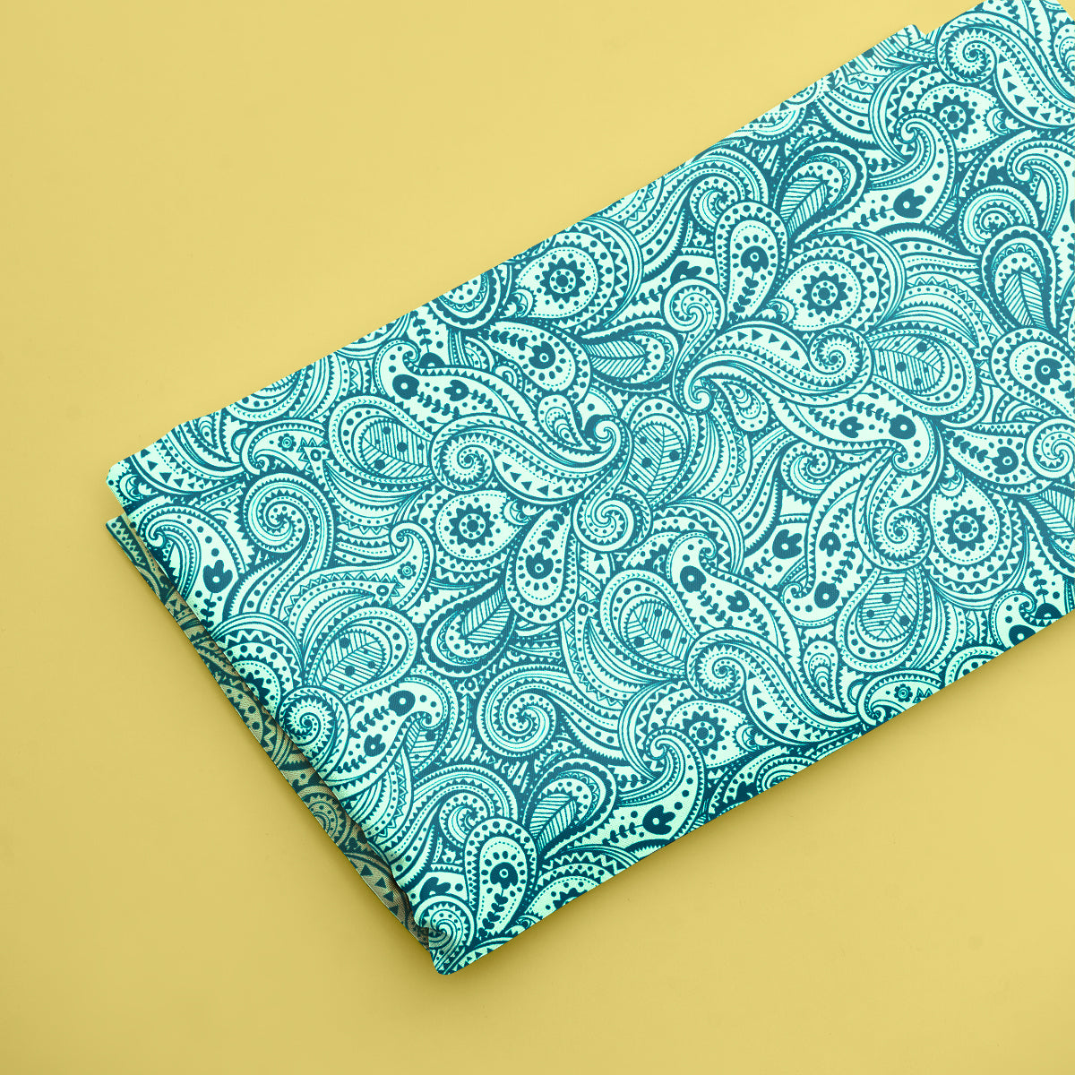 Sea Green Paisley Seamless Pattern Digital Print - rarefindfabrics