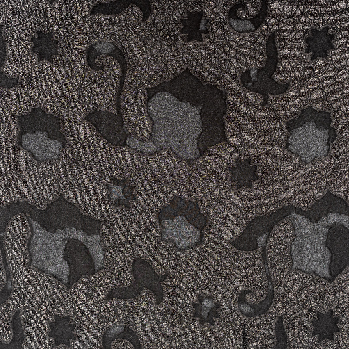 High quality Black Jacquard Fabric with Self Design - rarefindfabrics