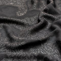 High quality Black Jacquard Fabric with Self Design - rarefindfabrics