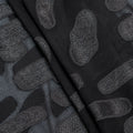 Black Jacquard Upholstery Fabric with Designs - rarefindfabrics