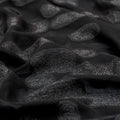 Black Jacquard Upholstery Fabric with Designs - rarefindfabrics