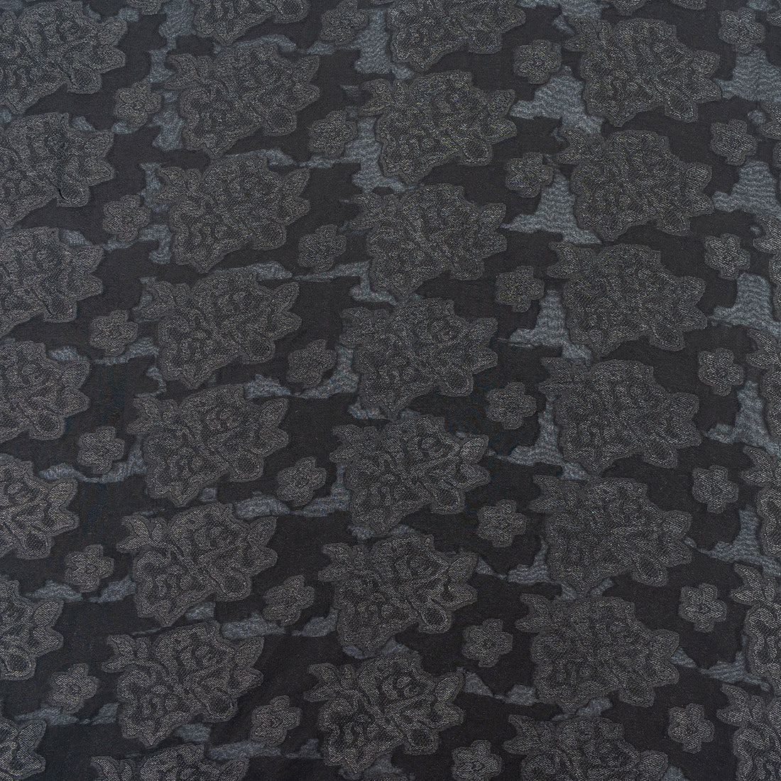 Black Jacquard Fabric with Self Designs - rarefindfabrics