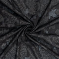 Black Jacquard Fabric with Self Designs - rarefindfabrics