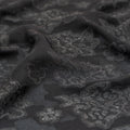 Black Jacquard Fabric with Self Designs - rarefindfabrics