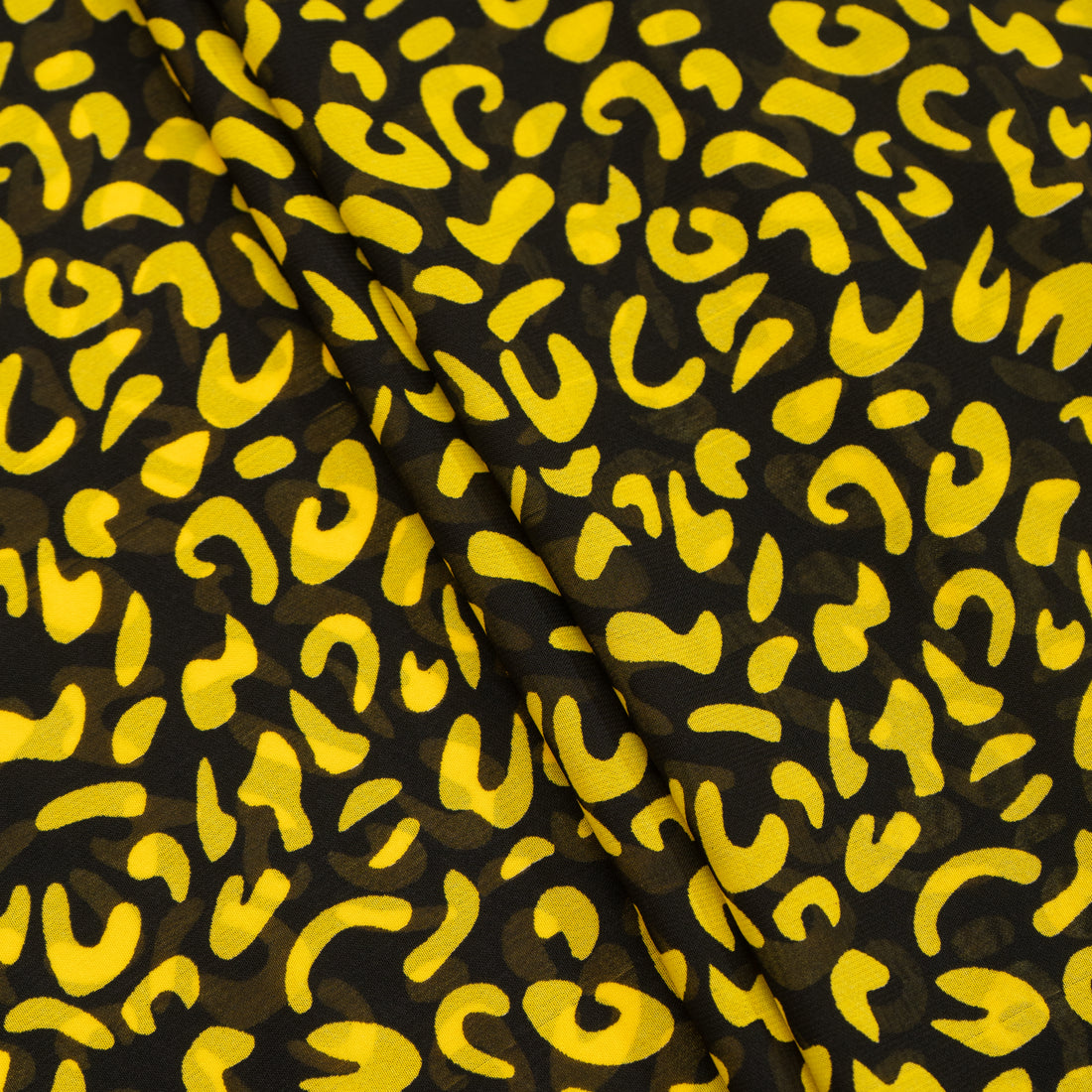 Golden Prowl Pattern Digital Chiffon Fabric - rarefindfabrics
