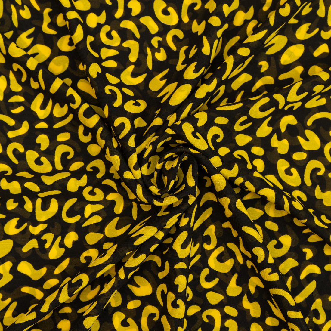 Golden Prowl Pattern Digital Chiffon Fabric - rarefindfabrics