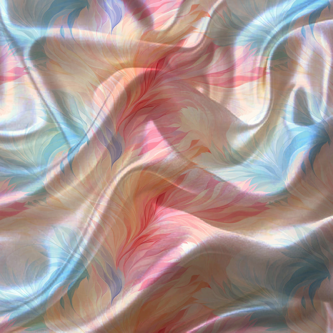 Multi Color Floral Digital Print Fabric - rarefindfabrics