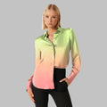 Green & Pink Shaded Ombre Pattern Digital Print - rarefindfabrics